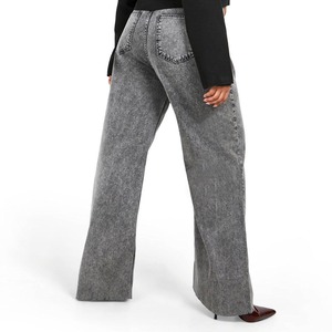 New Fashion Women's Loose Wide Leg Winter <b>Jeans</b> with Pockets Breathable Woven Denim Quick Dry Lightweight Casual Pants - Product Image 2