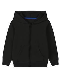 Black Baby Hooded Sweatshirt Winter Children Casual Breathable 50% Polyester Plain Dyed Knitted Fabric Regular Unlined Sleeve - Product Image 1