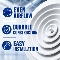 Diffuseur d'air rond en PVC réglable à vente chaude, pour plafond, école, hôpital, ventilation CVC, économie d'énergie, design graphique
