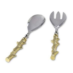 <b>White</b> <b>Marble</b> Handle Silver Mirror Polished Spoon Soup Serving Set Eco-Friendly High Quality Bright Collection Metal Decorative - Product Image 6