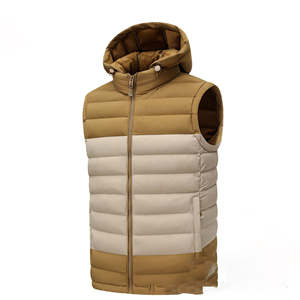 Nouveau design – Gilet matelassé sans manches pour homme avec blocs de couleur, capuche amovible et rembourrage en duvet pour l'hiver - Product Image 5