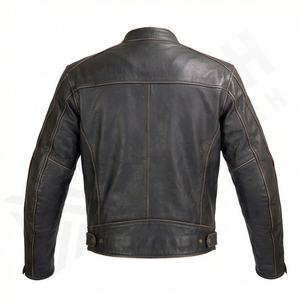 NAI-0798A Chaqueta de cuero estilo universitario para motociclista, modelo Summer Twin, talla XL, con cremallera, cuello con capucha, acolchada, efecto curtido, color personalizado - Product Image 2