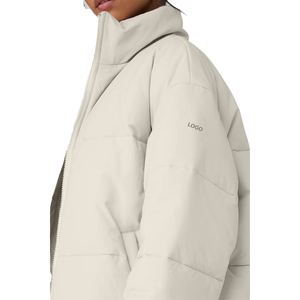 Top quality Women's Lightweight custom Street Puffer Jacket Full Zip Insulated Coat Relaxed Fit <b>Winter</b> Outerwear Zipper Pockets - Product Image 4