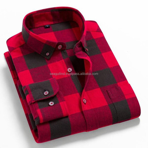 Vente en gros de chemise à carreaux en flanelle de marque de haute qualité pour hommes chemises habillées Slim Fit en pur coton doux et confortable pour hommes - Product Image 3