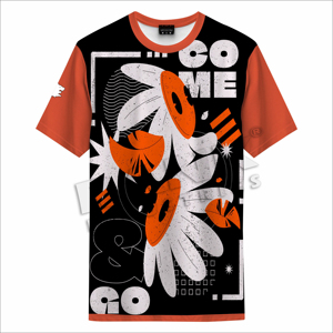T-shirts pour hommes, coupe ample, style streetwear, 100% coton, imprimés tendance. - Product Image 1