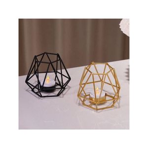 Modern Gold Geometric Metal <b>Wire</b> Tea <b>Light</b> Candle Holder Nordic Style Iron Votive Candelabra for Wedding Table Home Decor holder - Product Image 5