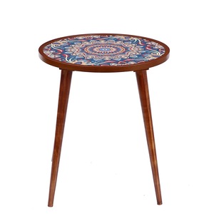 Table basse gigogne en bois de manguier massif, fabrication artisanale, design moderne haut de gamme pour salon de luxe - Product Image 1