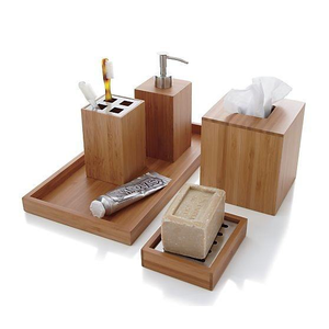 Juego de Accesorios de Baño de Madera Hechos a Mano de Lujo TIMELESS CRAFT, Decoración Natural para Tocador, Organizador Elegante y Estilizado - Product Image 3