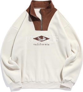 Sweat-shirt en molleton pour homme, 100% coton, respirant, séchage rapide, logo brodé Los Angeles California, à capuche, surdimensionné - Product Image 1