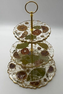 Soporte para Pastel de Resina Epoxi de Lujo con Diseño Geométrico, Vajilla Decorativa - Product Image 5