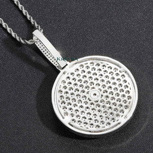 Pendentif lettre en or avec diamant de laboratoire, argent 925 plaqué rhodium, taille brillant rond, unisexe, breloque de luxe - Product Image 4