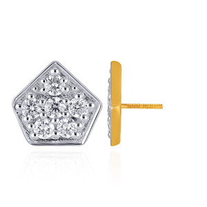 ต่างหูเพชรทรงเหลี่ยม Dearest Dazzle Diamond Studs ตัวเรือนทองคำแท้ 18K เครื่องประดับหมั้นสุดคลาสสิกสำหรับผู้หญิง - Product Image 3