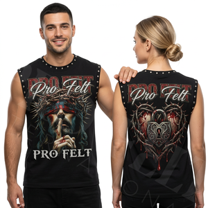 Custom Raw Edge Whole Sale Private Label Breathable Apparel Sleeveless T Shirts 450 GSM Heavy Weight French Terry T Shirts Men's - Product Image 2