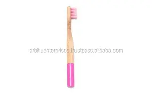 Cepillo de dientes de bambú desechable con base pintada, mango de madera ecológico y cerdas suaves para viajes en avión y servicio a huéspedes de hotel - Product Image 5