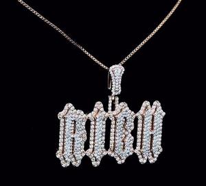 Pendentif personnalisé en moissanite hip-hop, lettres gothiques serties de pierres, bijoux de luxe pour hommes et femmes, accessoires de mode pour fêtes. - Product Image 5