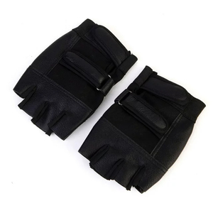 Half Finger <b>Gloves</b> <b>Black</b> Polyester Unisex Summer Pull-On Closure - Product Image 2