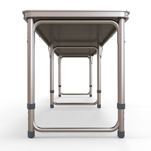 Per Outsunny 8ft portatile pieghevole in alluminio tavolo da Picnic gambe regolabili per campeggio Party viaggio BBQ rosso birra Pong tavolo - Product Image 4