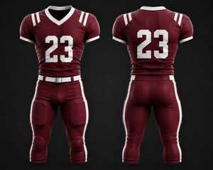 Custom American Football Uniform Maroon White Sublimated Jersey Padded Pants Men's Fitted Moisture Wicking Sportswear - Product Image 1