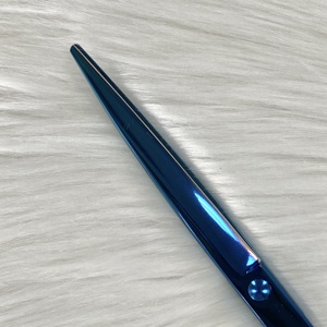 Cortapelos profesionales de acero inoxidable de Taiwán de 7 pulgadas para perros, mango compensado, hoja curva para mascotas, fácil limpieza, aseo para perros y gatos - Product Image 6