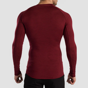 Camiseta de Compresión de Manga Larga Personalizable para Hombre, Ecológica, de Secado Rápido, Anti-UV, Transpirable, Antiarrugas, con Patrón Sólido - Product Image 2
