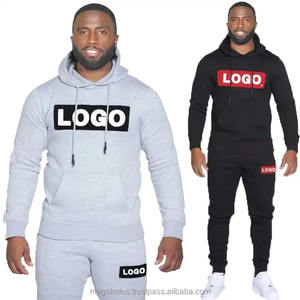 Ensemble de jogging à capuche brodé en 3D chenille avec logo personnalisé Survêtement pour homme de haute qualité 100% coton épais survêtement de maternité - Product Image 1