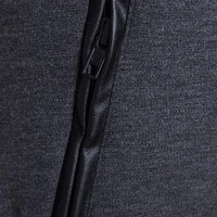 Blouson Bomber en Cuir Noir Gris Anthracite avec Manches en Cuir, Fermeture Éclair Frontale, Vêtement d'Extérieur Décontracté de Qualité Supérieure – Fabricant