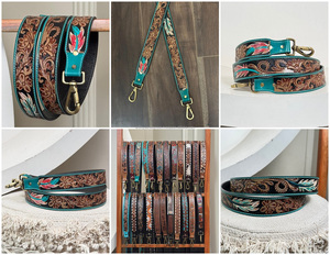 Nueva llegada 2025 correa de guitarra cruzada de repuesto de cuero mecanizado a mano correa de bolso de hombro de lujo de cuero de vaca genuino personalizada - Product Image 2