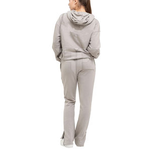 Зимняя коллекция: повседневный однотонный спортивный костюм для женщин, с длинным рукавом, теплый, больших размеров, с логотипом, однотонный, унисекс, на заказ, с возможностью выбора цвета - Product Image 5