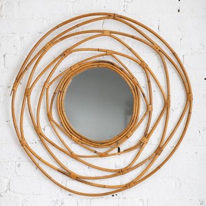Made in Vietnam modern round rattan <b>mirror</b> premium quality home decor top deal wall <b>mirrors</b> wholesale - Product Image 2