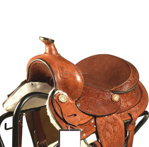 High Quality Customizable Western Saddle Set Strong Wooden Horn <b>Cushioned</b> <b>Seat</b> Genuine Leather Hand Carving Completely - Product Image 1