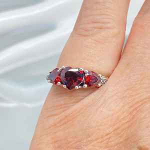 Anillo de Plata de Ley 925 con Zirconia en Forma de Corazón, Chapado en Rodio, Certificado Cristiano, para Mujer - Product Image 4