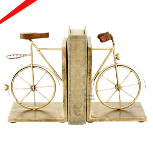 Porte-livres en métal plaqué or au design unique et élégant, fabriqués par des designers, pour une décoration de luxe de bureau ou de maison, fournisseur indien. - Product Image 1