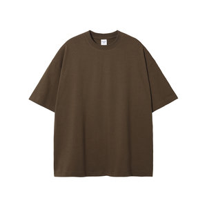 T-shirts vierges personnalisables en gros, coupe oversize, 100% coton biologique, design frontal pour impression unie homme, blanc et noir, 240 g/m² - Product Image 1