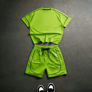 Ensemble de survêtement d'été pour homme : T-shirt 100 % coton et short en mesh - Product Image 3