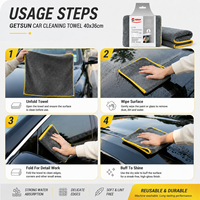 Serviette de séchage auto en microfibre douce Getsun, chiffon de nettoyage absorbant, pelucheux, sans rayures, pour le lavage et le detailing des surfaces automobiles