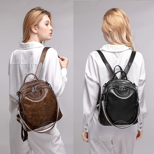 Sac à dos vintage imperméable antivol géométrique en PU souple avec fermeture éclair et port USB pour ordinateur portable pour hommes, capacité 36-59L - Product Image 6