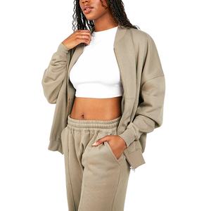 Último estilo de alta calidad para mujer, chándal informal transpirable de talla grande para mujer, chándal con logotipo bordado de lana sólida 2026 - Product Image 1