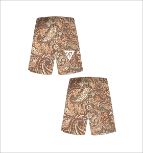 Short de bain pour homme à motif cachemire, imprimé, taille élastique, décontracté, longueur courte - Product Image 1