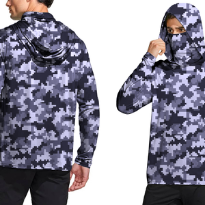 Custom Masked Fishing Hoodie UPF 50 Long Sleeve Fishing Wear UV Protection Quick Dry Hooded Fishing Shirts for Men - Product Image 6