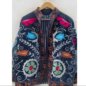Hot Selling Velvet Suzani Jacket Handmade Embroidered Boho Ethnic <b>Coat</b> Festival Wear Designer Jacket - Product Image 1