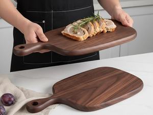 Planche à découper en bois d'acacia écologique, épaisse, grande planche à charcuterie, planche à découper en bois pour la cuisine, avec poignée, multi-usages, pour la viande - Product Image 2