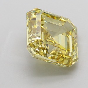 Diamant émeraude carré jaune intense fantaisie de 10,01 carats, clarté VS1, polissage EX, certifié IGI, pierre libre, grand bijou jaune - Product Image 3