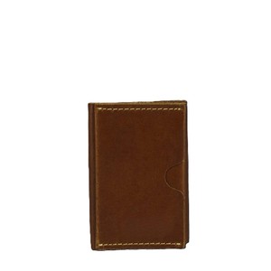 Retro <b>Trifold</b> Genuine Leather <b>Wallet</b> With Clear Identity Window Slot Pocket Design Vertical Minimalist Cash Packing Folders Case - Product Image 4