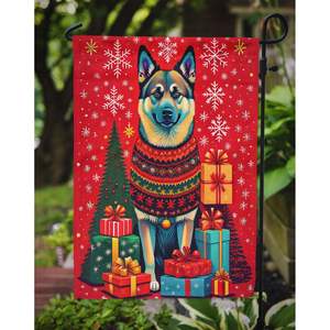 Norwegian Elkhound Holiday Christmas <b>Garden</b> <b>Flag</b> Multicolor Mailbox Decorative Yard Banner for Patio Artwork and Flower Beds - Product Image 3