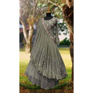 ATTRACTIVE GEORGETTE EMBROIDERY WITH REAL MIRROR WORK <b>TOP</b> WITH DUPATTA PISTA - Product Image 1