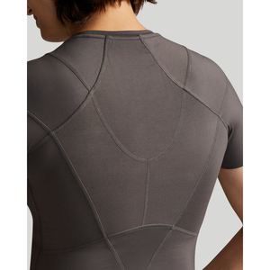 T-shirt de compression d'été pour femme, coupe ajustée, imprimé, col rond, manches courtes, vêtement d'entraînement, logo en velours côtelé, taille XL, décontracté - Product Image 5