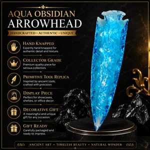 Punta de Flecha de Obsidiana Azul Aqua al por Mayor, de 6 Pulgadas, Hecha a Mano, de Piedra, Coleccionable - Product Image 3