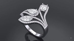 Anillo de declaración de lujo con diamante cultivado en laboratorio certificado IGI, chapado en rodio, con halo cruzado marquesa de pera, para fiesta de aniversario, OEM - Product Image 3