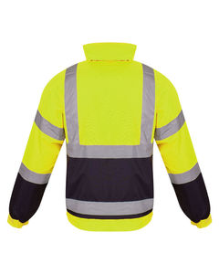 Veste de sécurité haute visibilité classe 2 imperméable et réfléchissante jaune marine pour le travail - Product Image 2