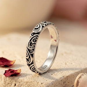 Anillo de Boda Unisex de Plata de Ley con Diseño Floral Vintage, Sin Níquel, Diseño de Ramo Elegante, Superficie Brillante, Anillo Perfecto - Product Image 5
